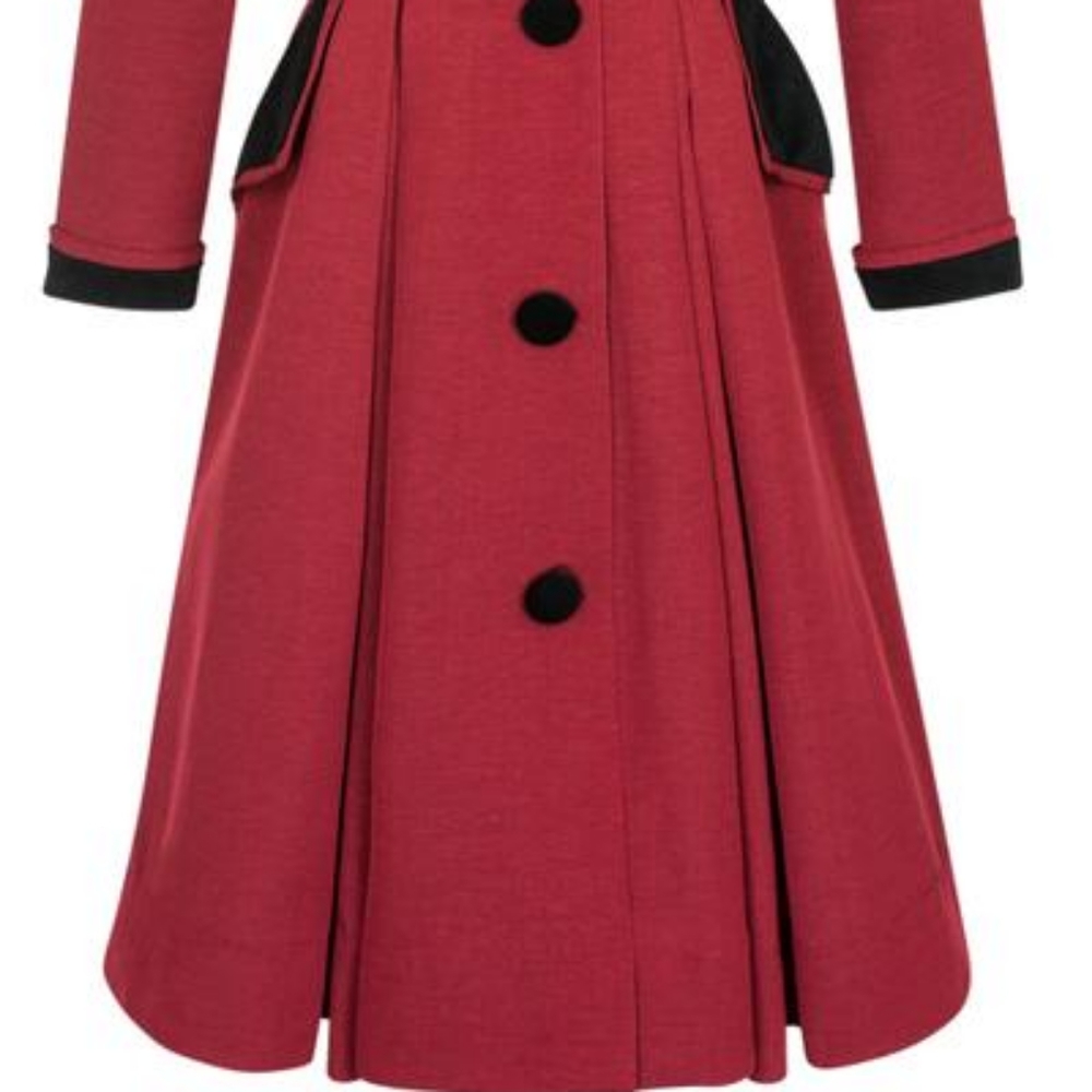 FONTAINE COAT DRESS - RED RIBBED RAYON Trashy Diva - Picture 4 of 16